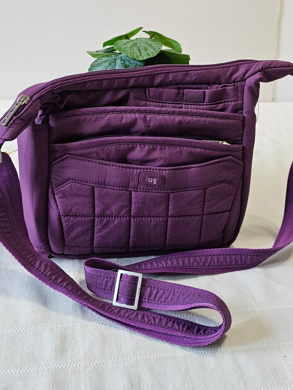 Quilted Lug Crossbody Bag in Deep Plum